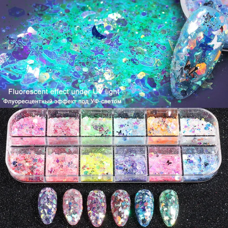 12 Grid Nail Art Rhinestones