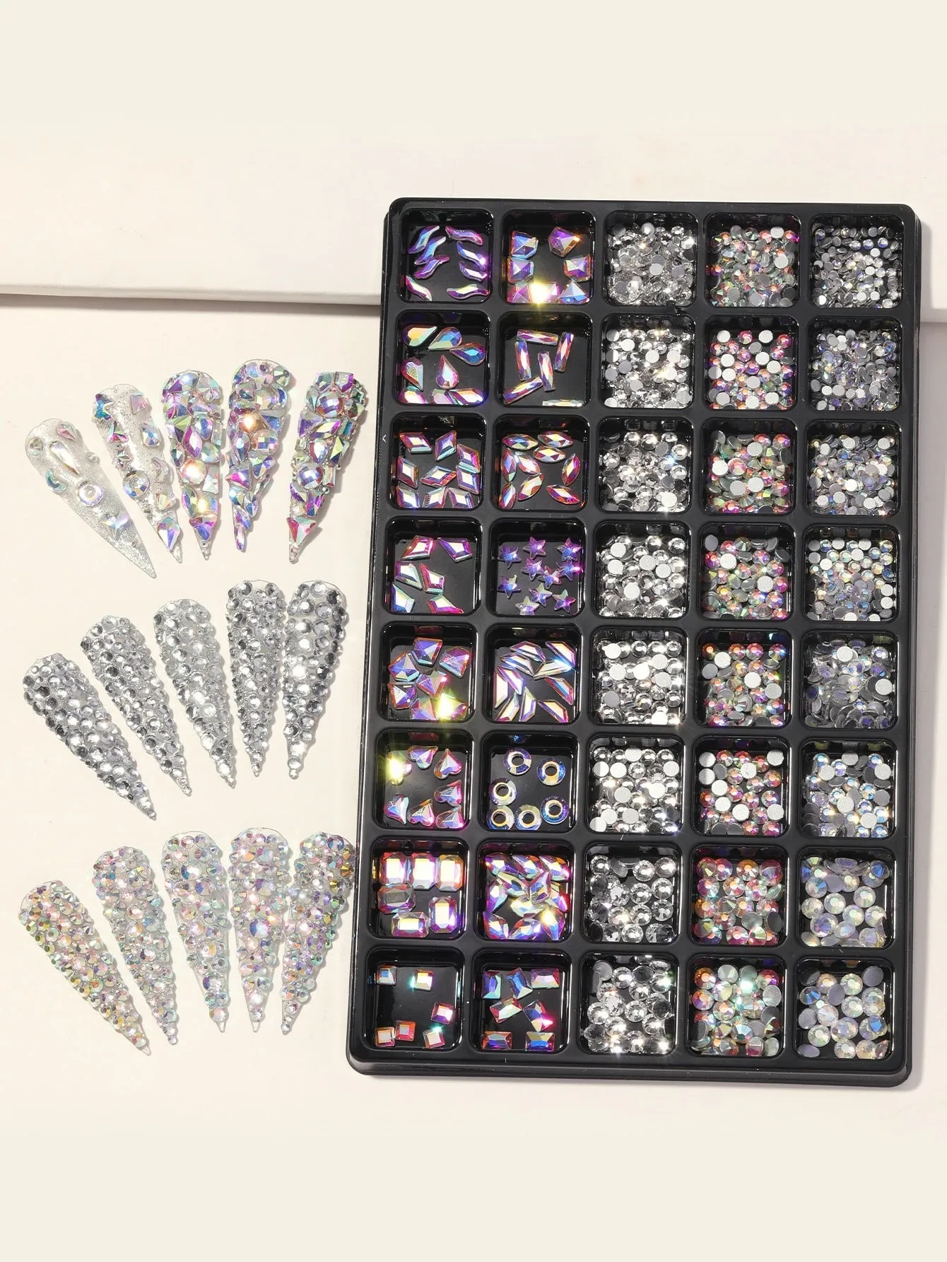 12 Grid Nail Art Rhinestones