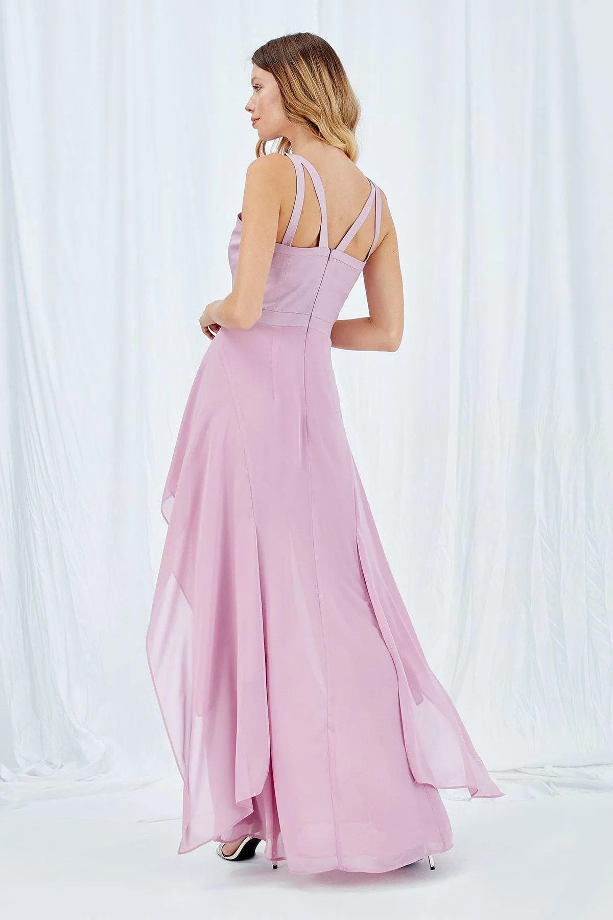 13376 Lilac Double Slit Dress