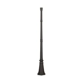 6 ft Light Post, 3 in Round Aluminum Shaft, Black Finish
