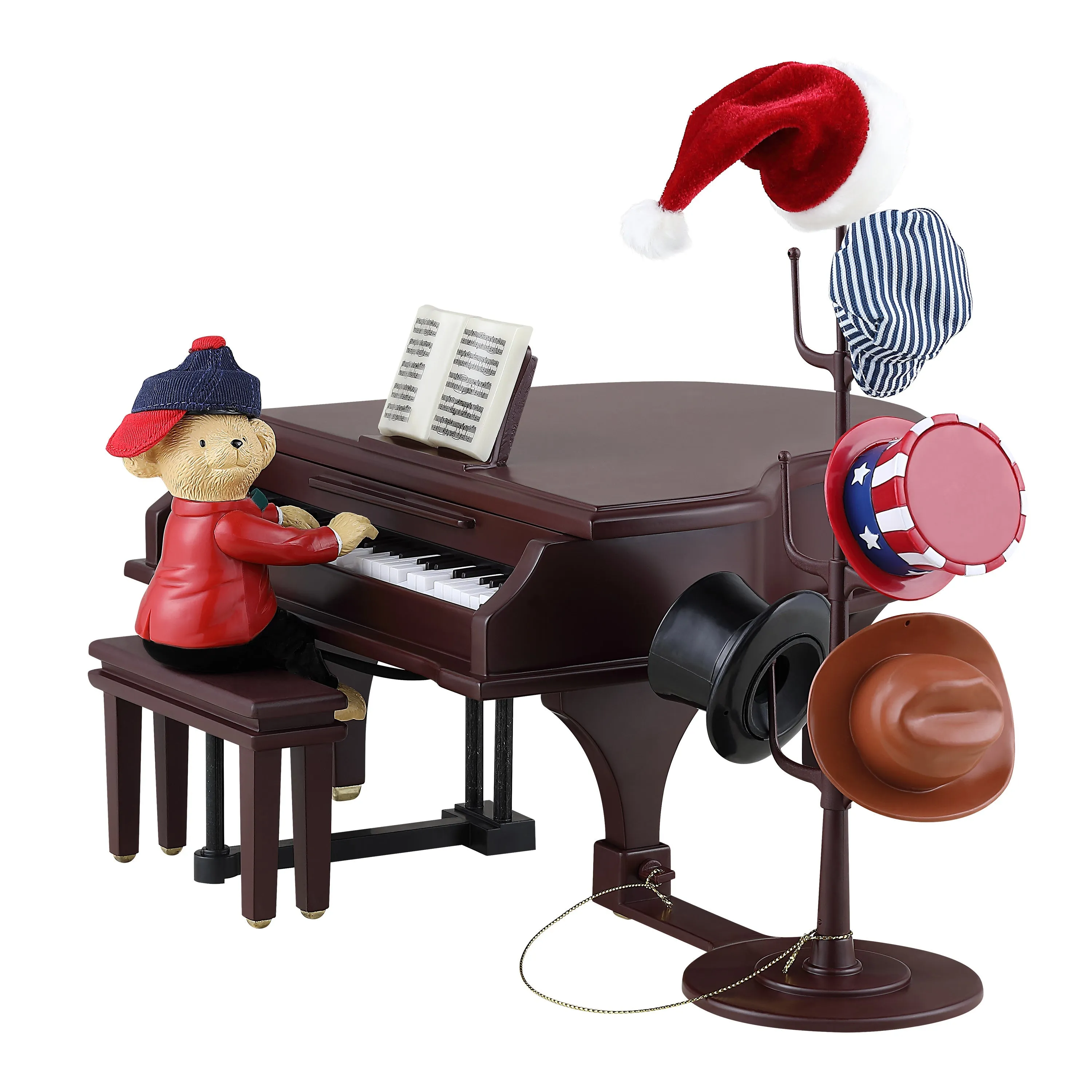 7 in. Animated Teddy Takes Requests Piano