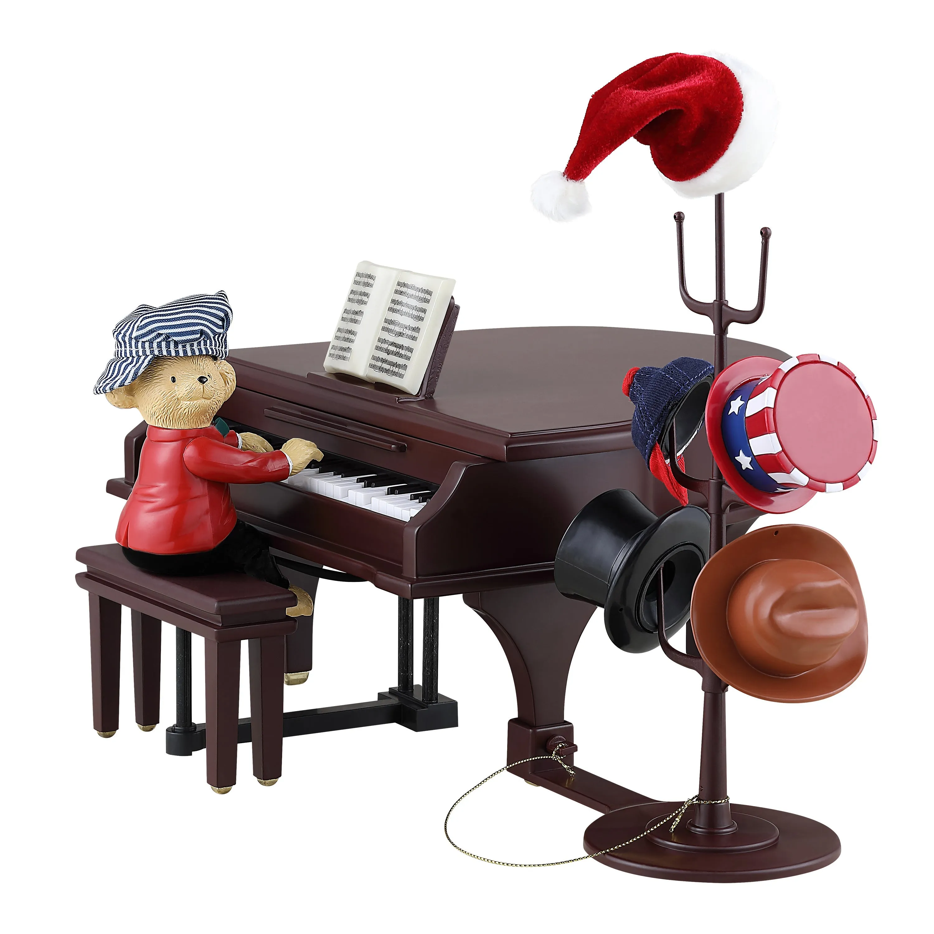 7 in. Animated Teddy Takes Requests Piano