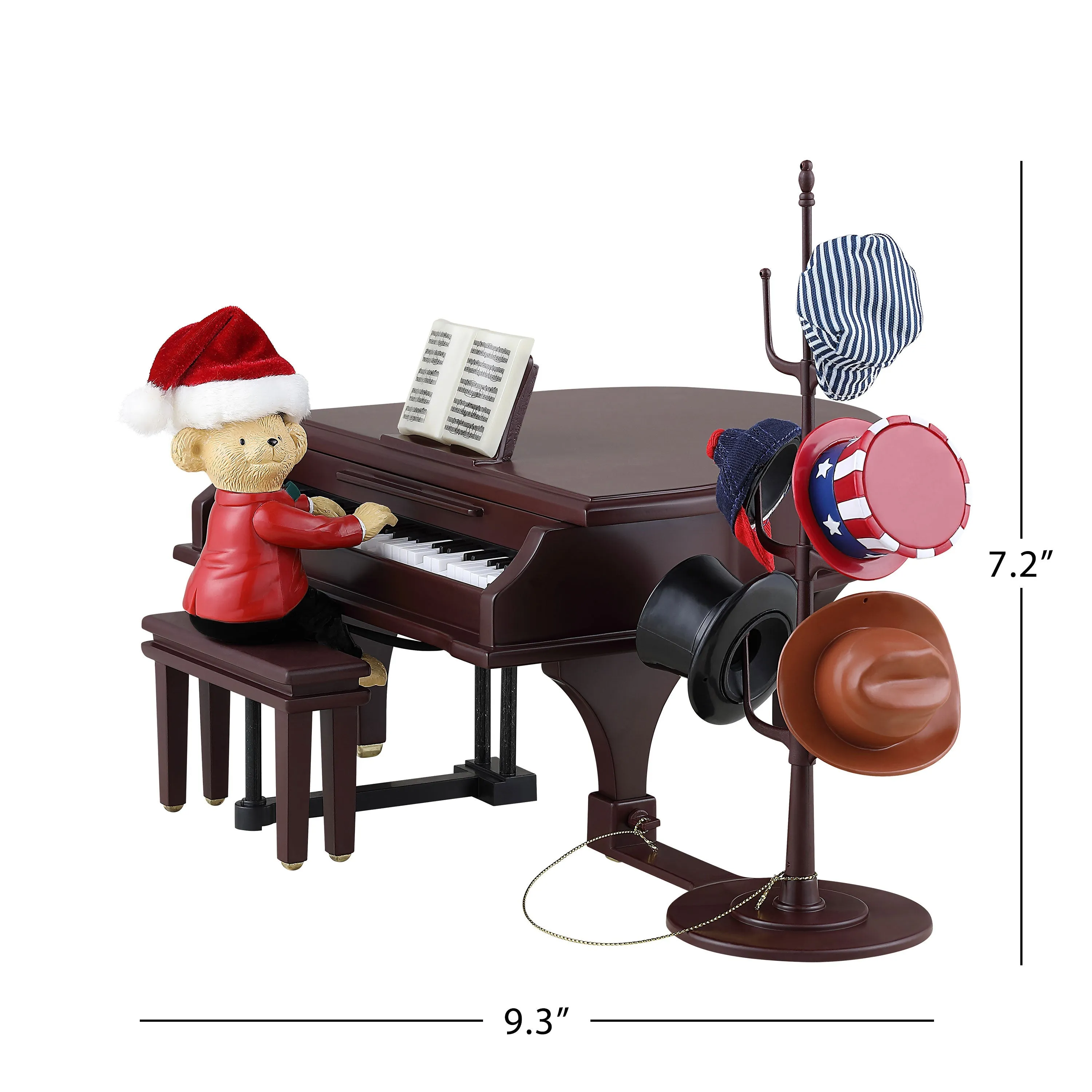 7 in. Animated Teddy Takes Requests Piano