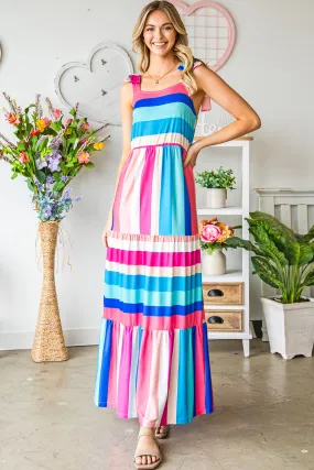 *APP EXCLUSIVE* Striped Sleeveless Maxi Dress
