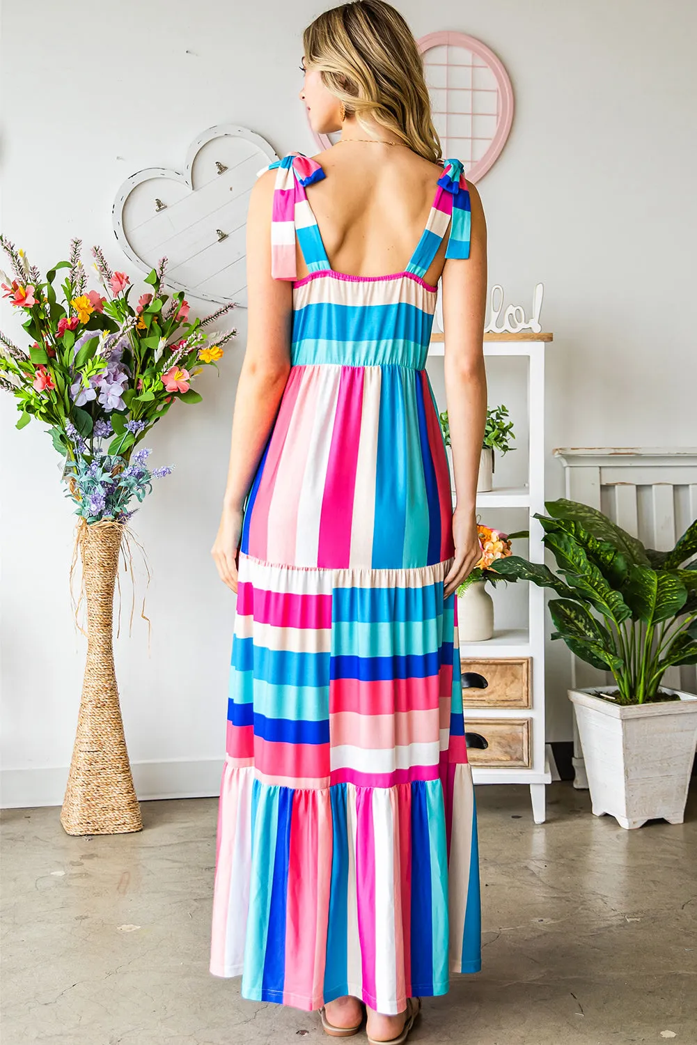 *APP EXCLUSIVE* Striped Sleeveless Maxi Dress