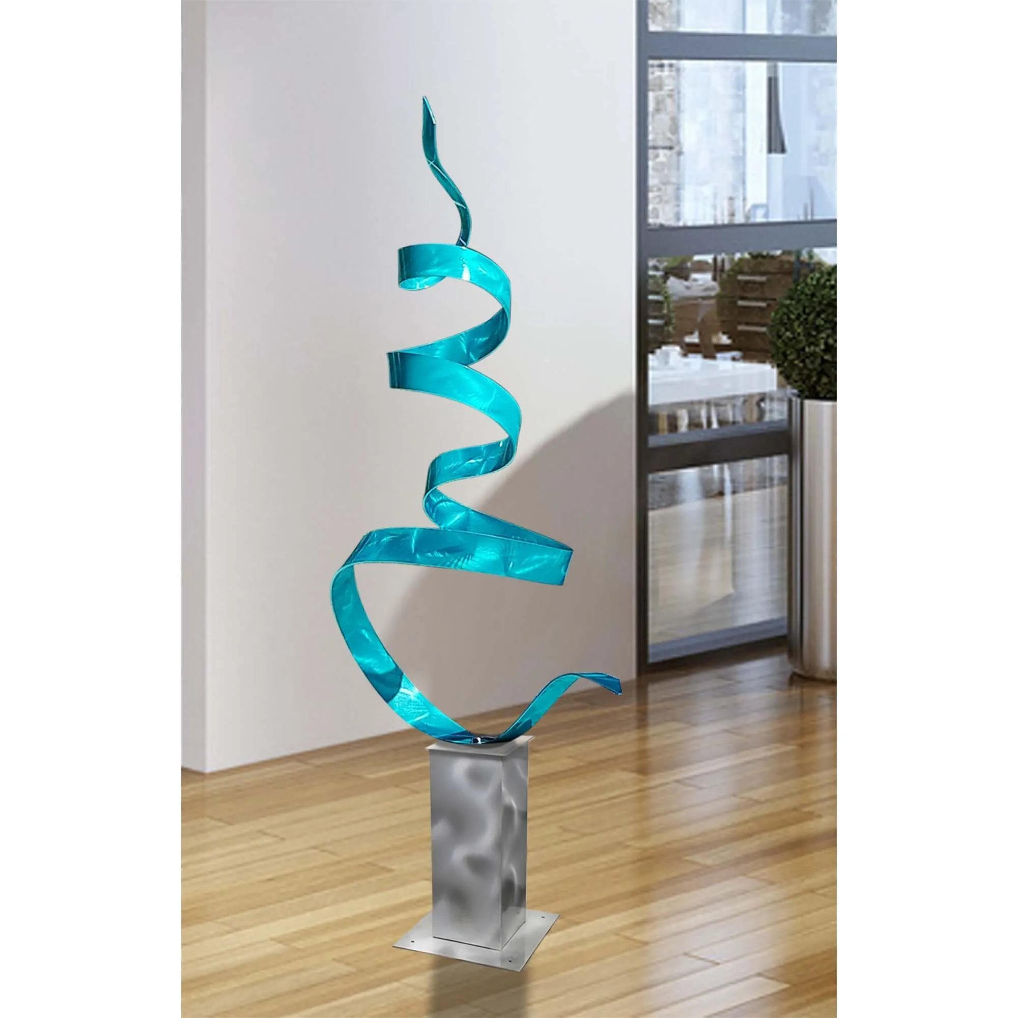 Aqua Twist with Silver Base