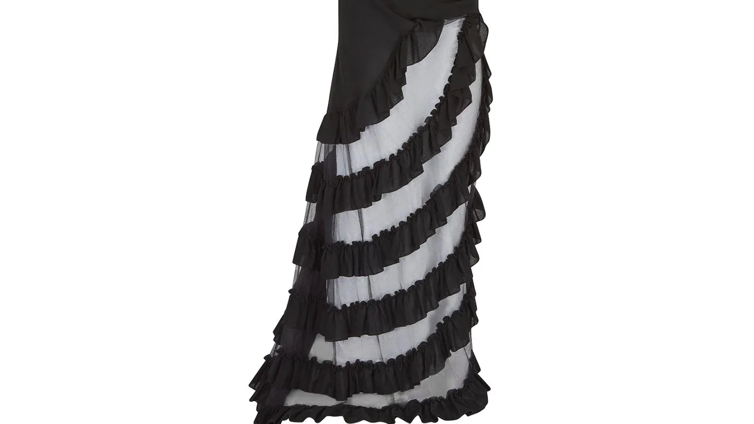 ARCHIVE - 1990s Alexander McQueen Black Crepe and Tulle Evening Dress