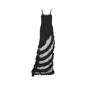 ARCHIVE - 1990s Alexander McQueen Black Crepe and Tulle Evening Dress