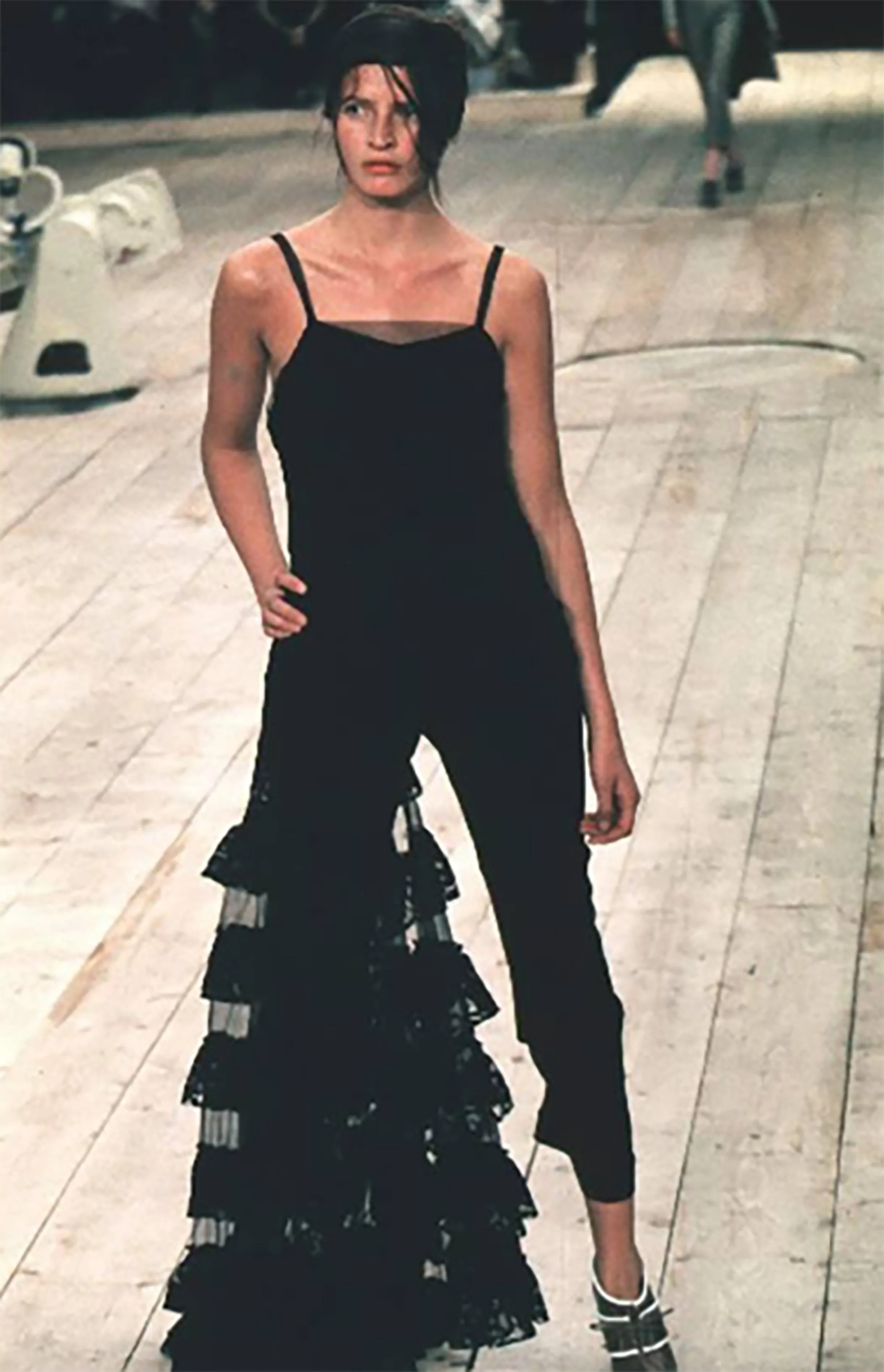 ARCHIVE - 1990s Alexander McQueen Black Crepe and Tulle Evening Dress