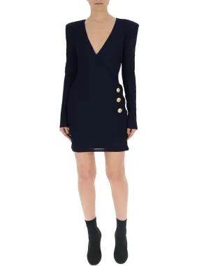 Balmain Ribbed Wrap Dress