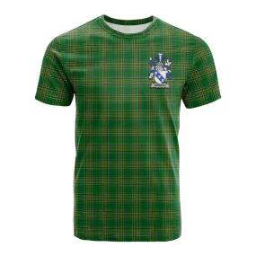 Bernard Irish Clan Tartan Cotton T-shirt with Coat of Arms