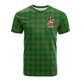 Blake Irish Clan Tartan Cotton T-shirt with Coat of Arms