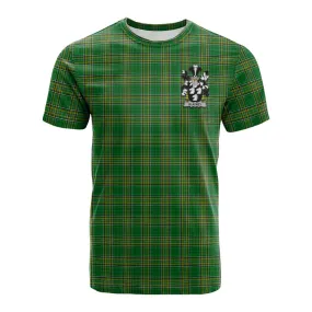 Blayney Irish Clan Tartan Cotton T-shirt with Coat of Arms