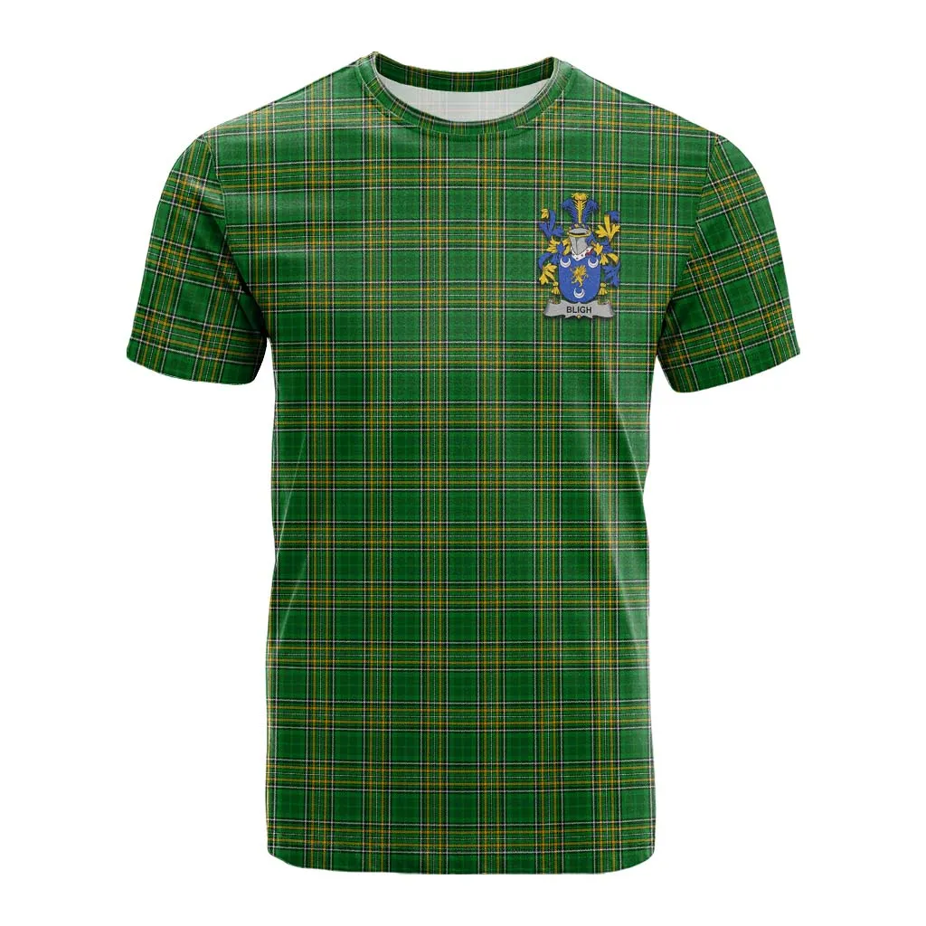 Bligh Irish Clan Tartan Cotton T-shirt with Coat of Arms