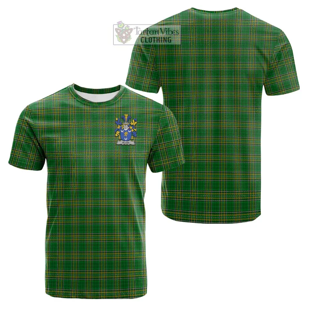 Bligh Irish Clan Tartan Cotton T-shirt with Coat of Arms