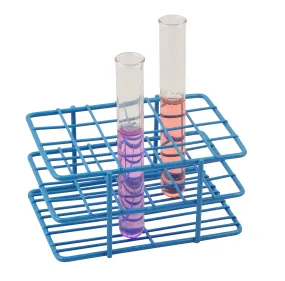 Blue Epoxy Coated Steel Wire Test Tube Rack, 24 Holes, Outer Diameter permitted of tubes 15-16mm or less , 4 X 6 Format