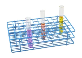 Blue Epoxy Coated Steel Wire Test Tube Rack, 72 Holes, Outer Diameter permitted of tubes 15-16mm or less , 6x12 Format