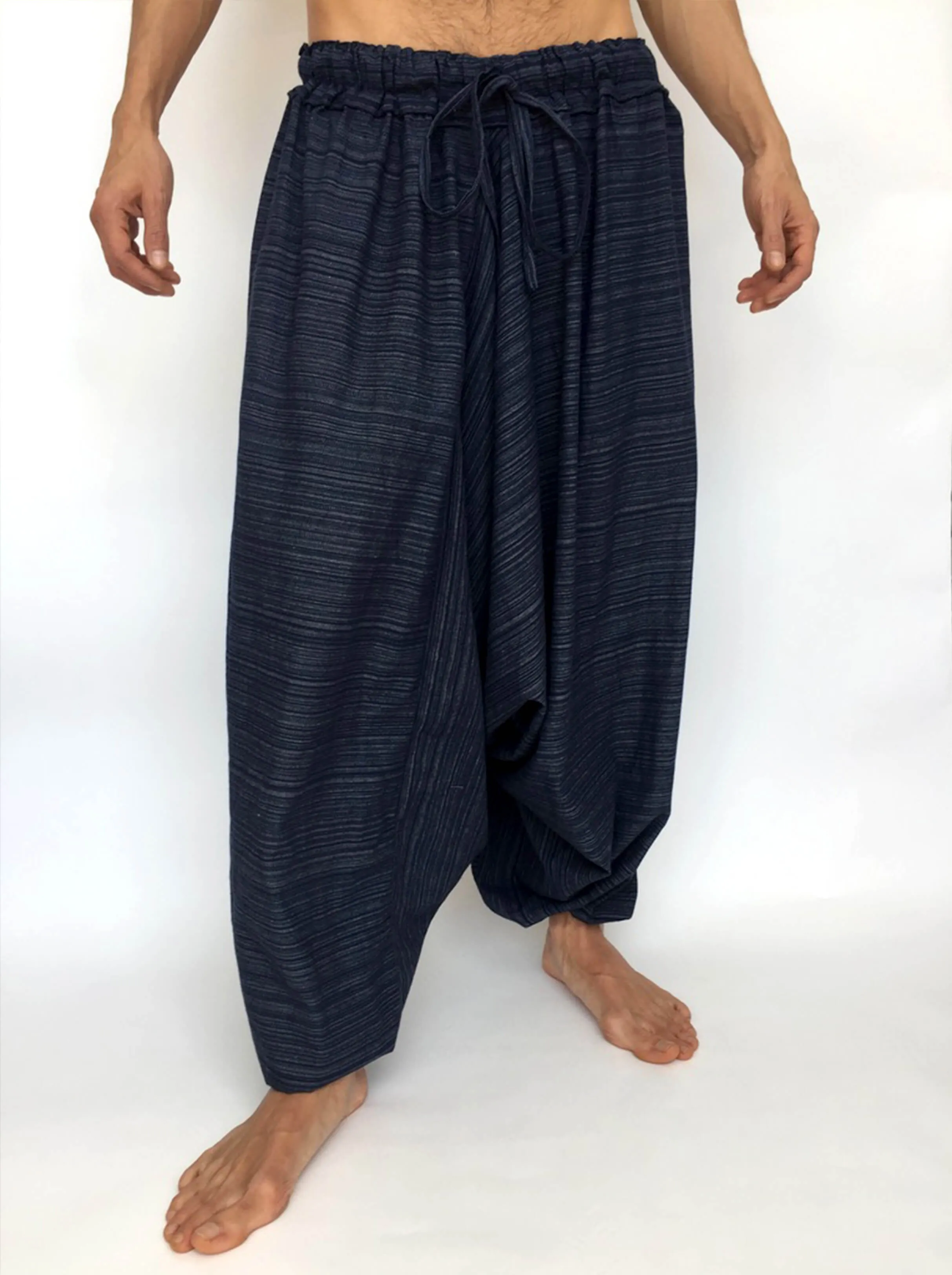 Blue Line Pattern Samurai Pants