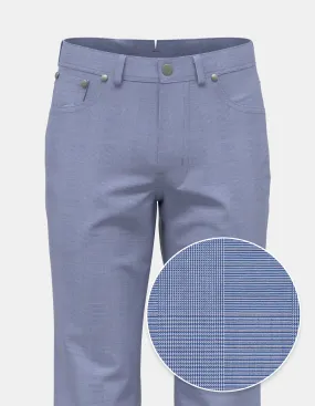 Blue Prince of Wales Cotton Stretch | Five Pocket