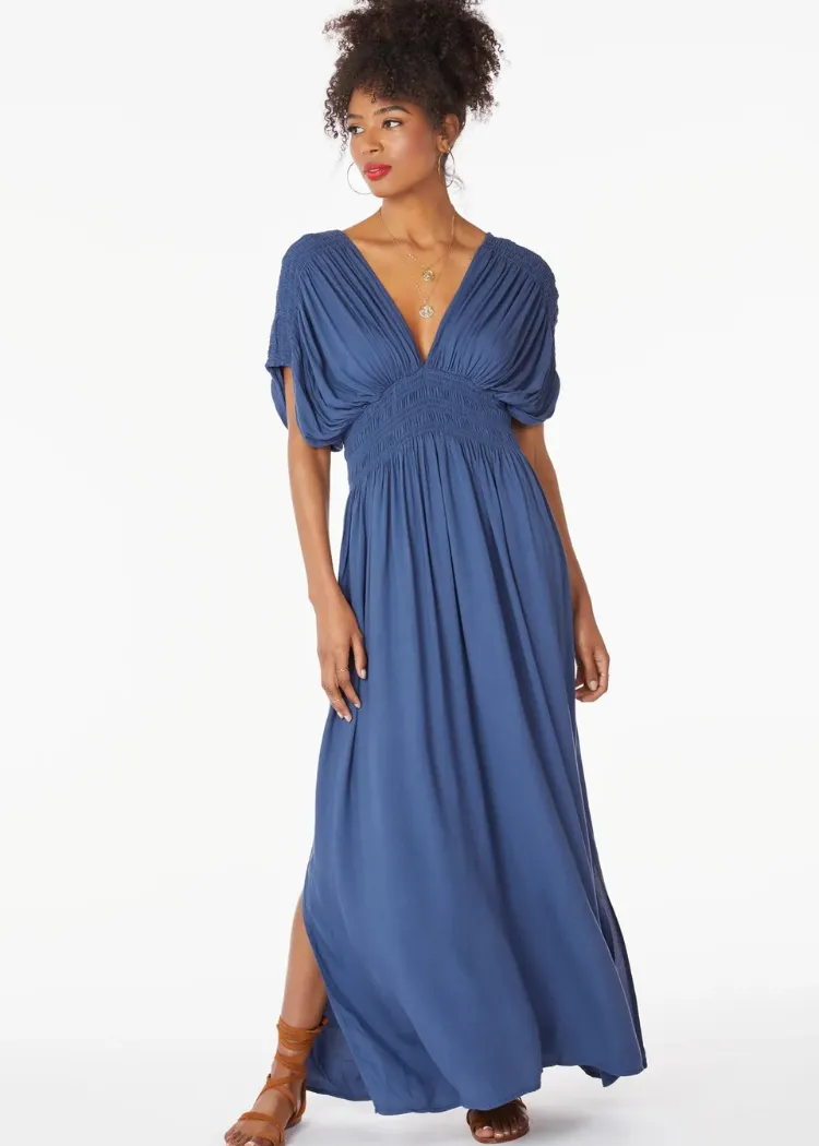 Bobi Shirred Dress