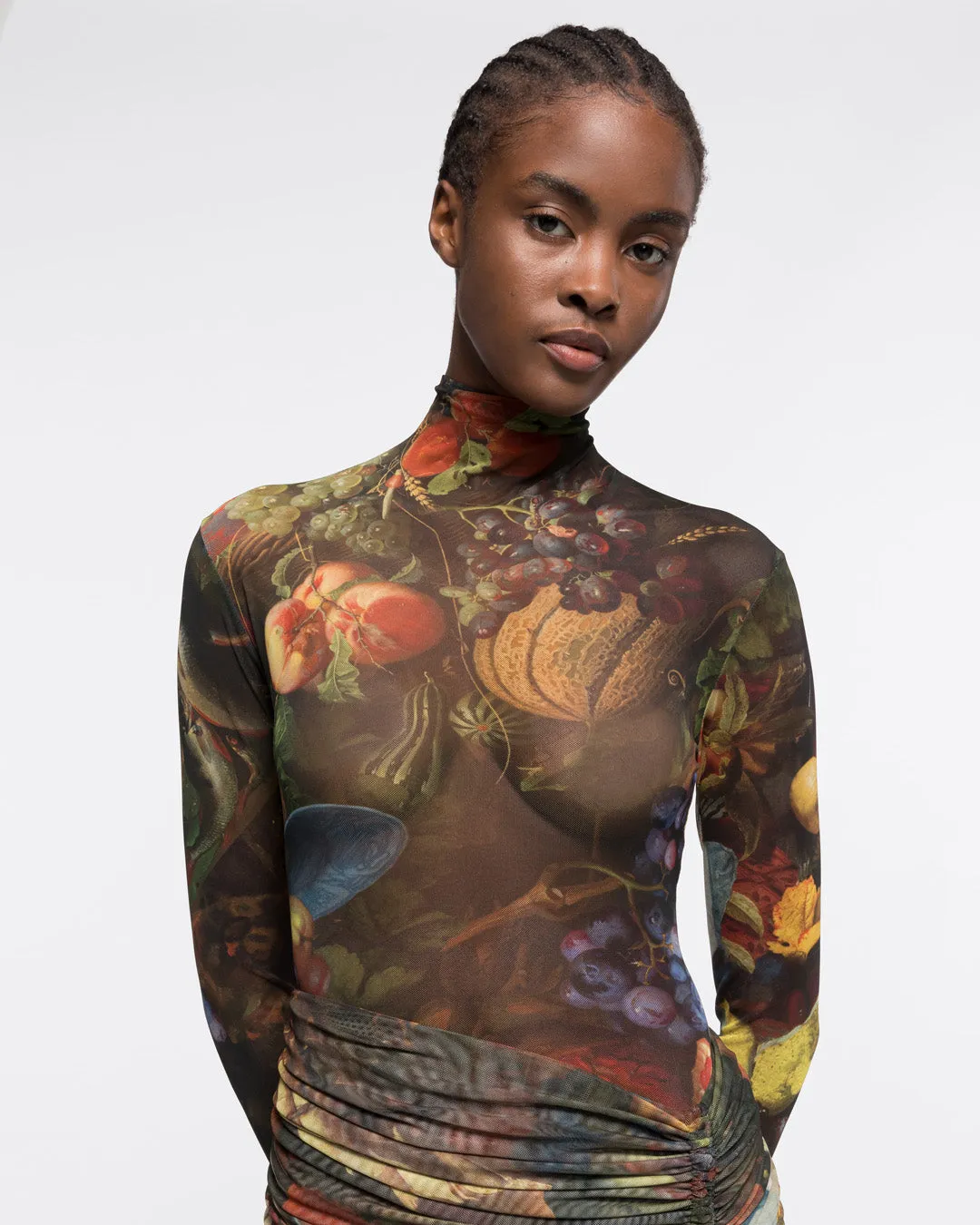 BON APPETIT TURTLENECK TOP - MULTICOLOR