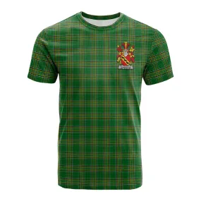 Brabazon Irish Clan Tartan Cotton T-shirt with Coat of Arms