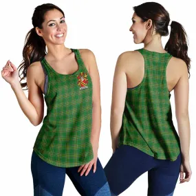Brabazon Irish Clan Tartan Women's Racerback Tanks with Coat of Arms