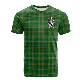 Braden Irish Clan Tartan Cotton T-shirt with Coat of Arms
