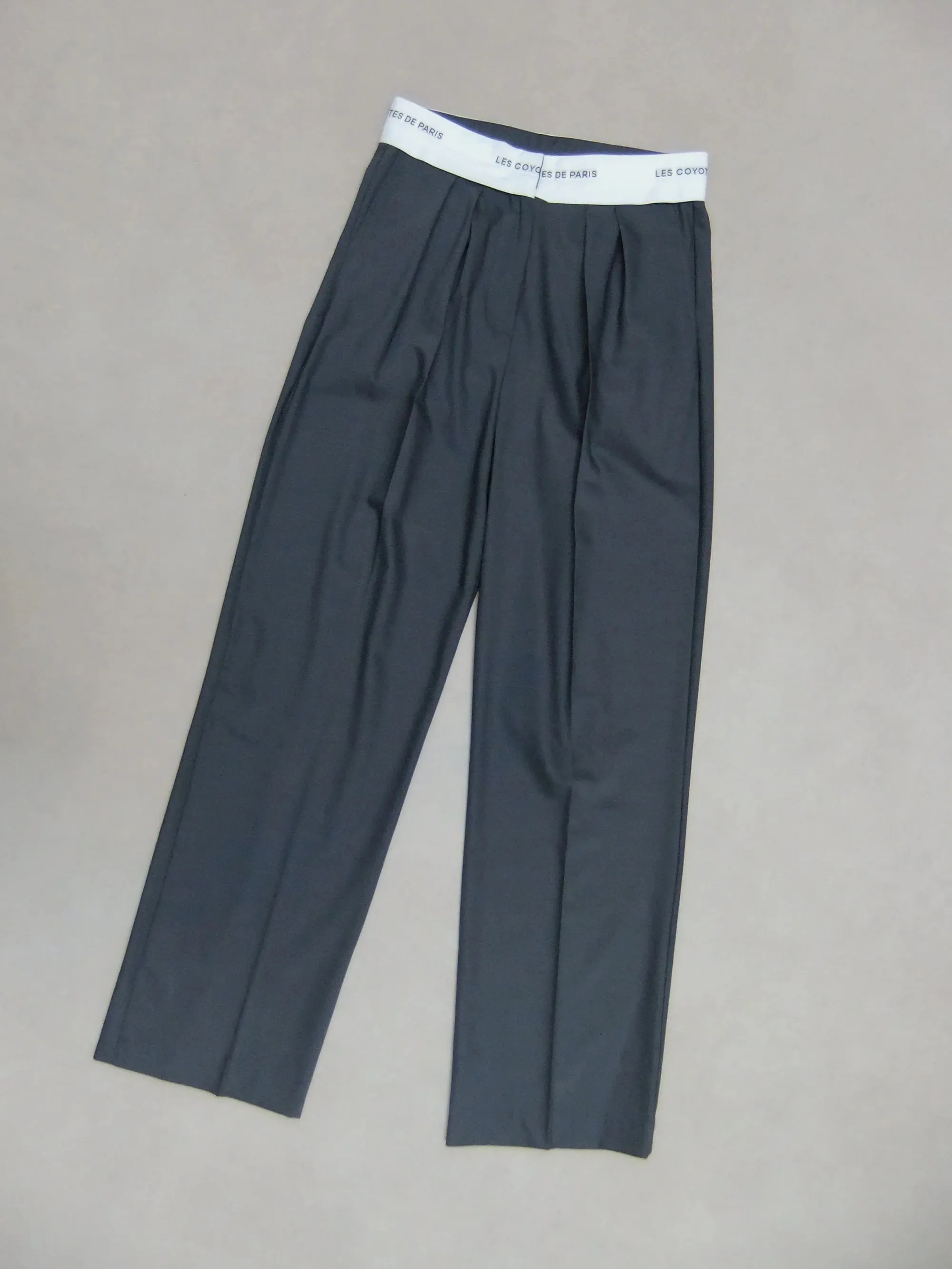 Branded Waistband Trousers - Steel Grey