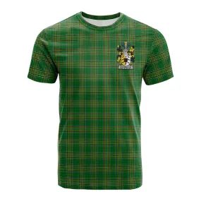 Brownlow Irish Clan Tartan Cotton T-shirt with Coat of Arms