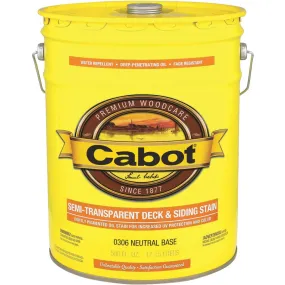 Cabot Semi-Transparent Deck & Siding Exterior Stain, Neutral Base, 5 Gal.