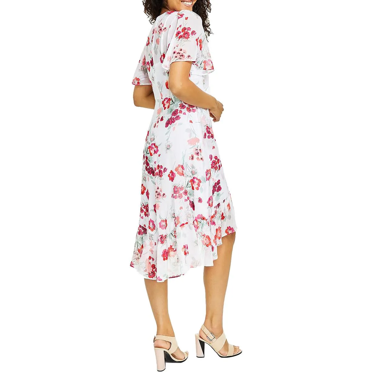 Calvin Klein Womens Faux Wrap Knee-Length Wrap Dress