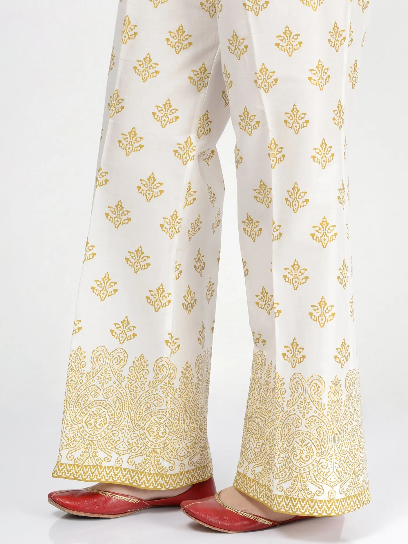 Cambric Printed Bootcut Pants