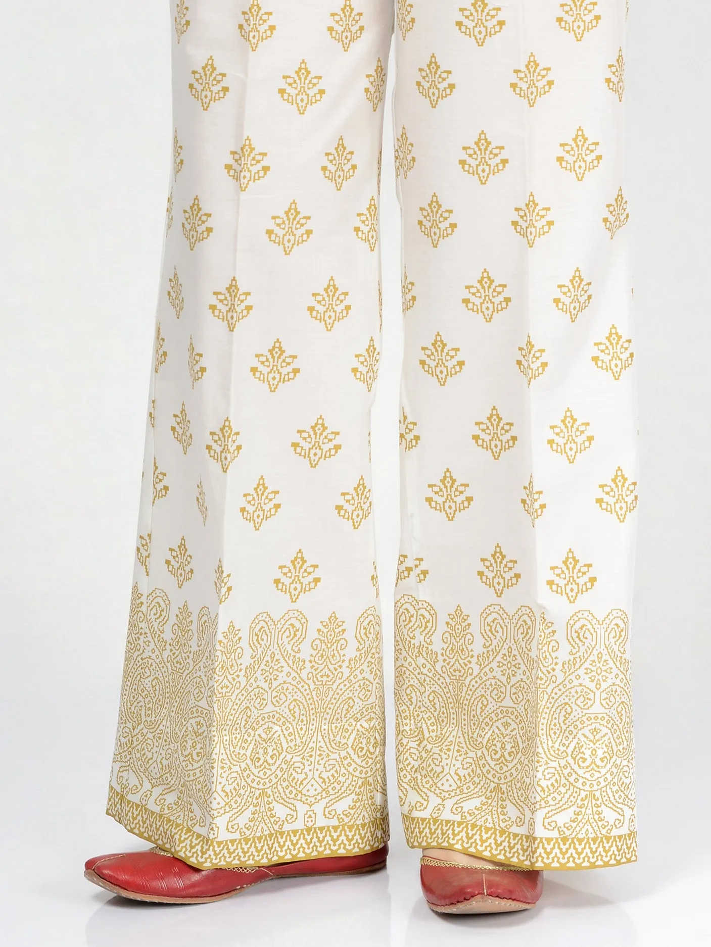 Cambric Printed Bootcut Pants