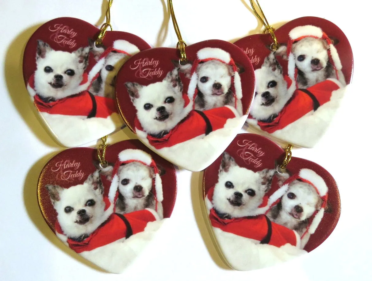 Ceramic 'Harley & Teddy' Heart Ornament