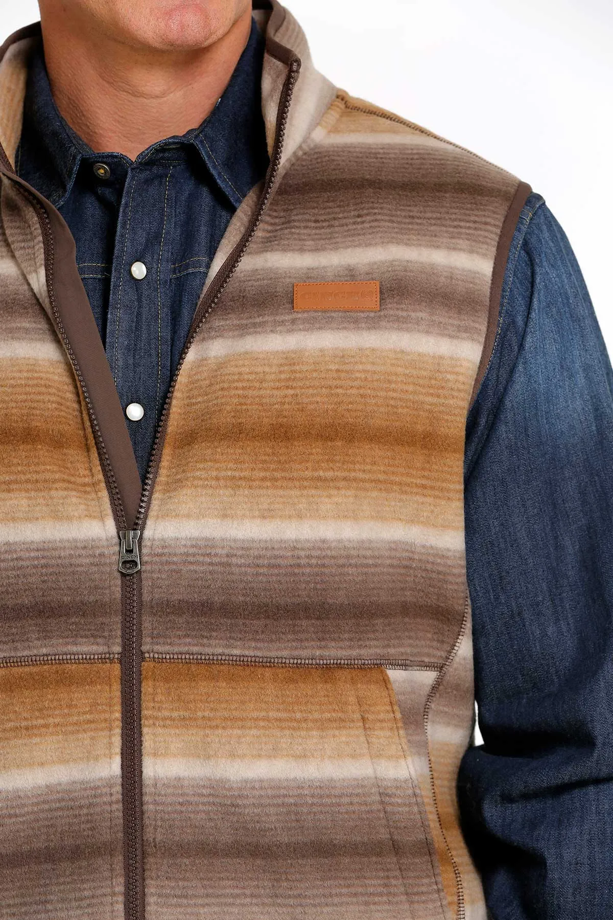 'Cinch' Men's Polar Fleece Vest - Brown