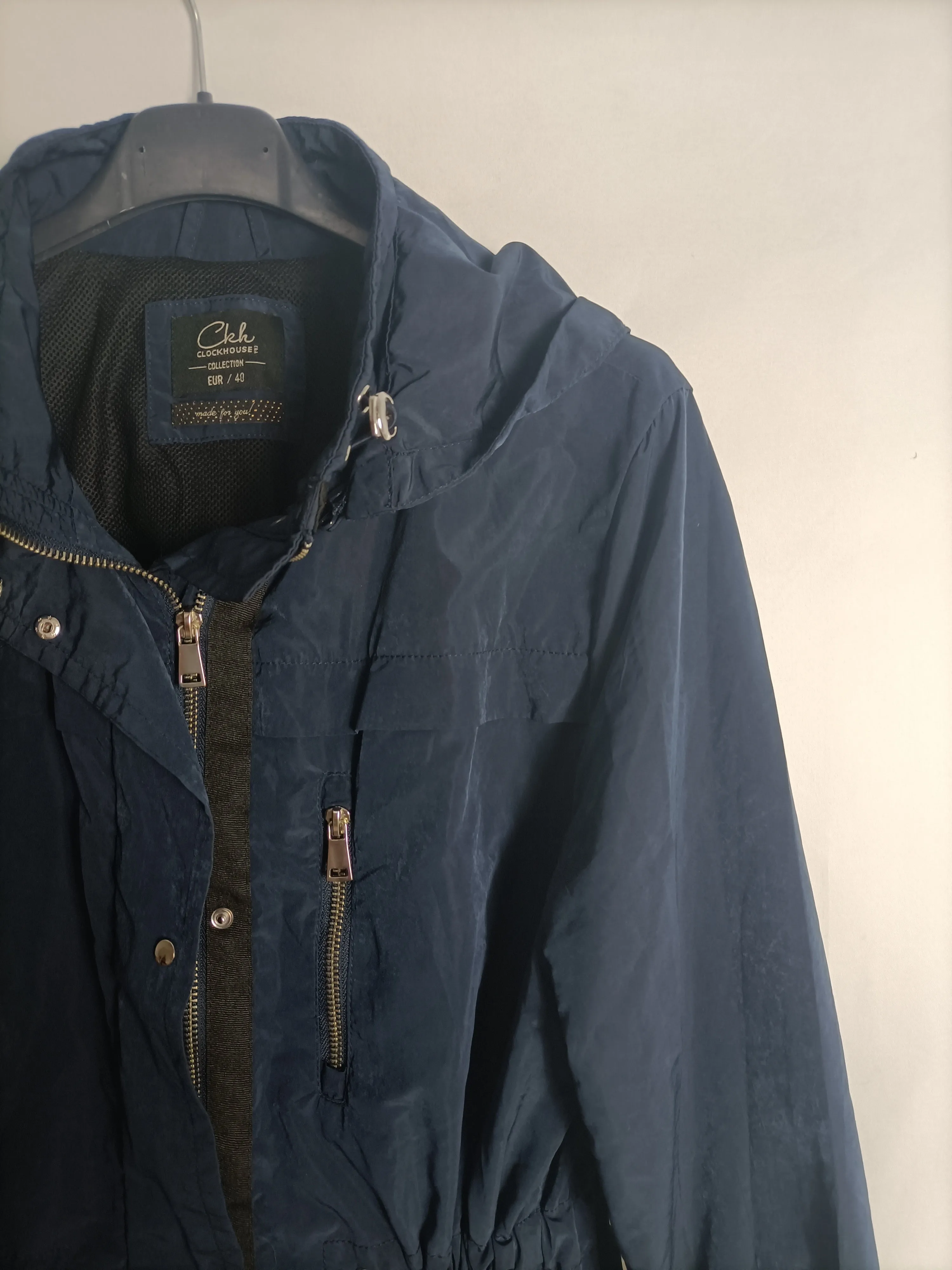 CLOCKHOUSE. Parka fina azul marino T.40