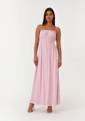 Crinkle Metallic Stripe Sleeveless Maxi Dress