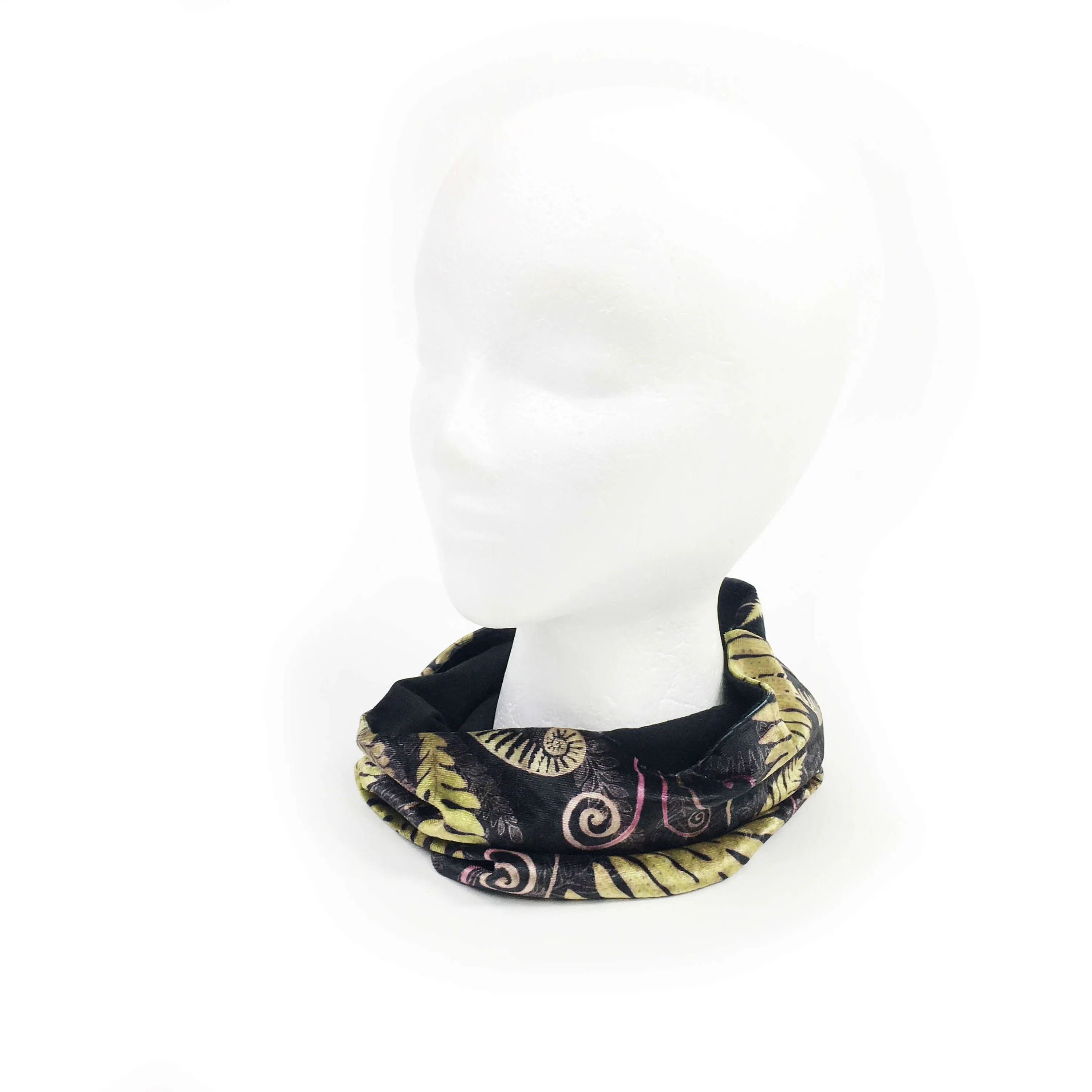 Ferns & Fiddleheads, Versatile Scarf, Headband, HatBand, Neck Warmer, Ladies Scarf, Velour Scarf, Designer Gaiter, Handpainted and printed