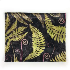 Ferns & Fiddleheads, Versatile Scarf, Headband, HatBand, Neck Warmer, Ladies Scarf, Velour Scarf, Designer Gaiter, Handpainted and printed