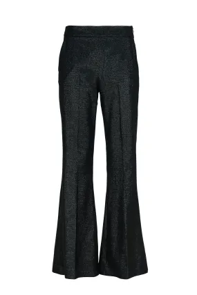 Glossy Black Bell Pants