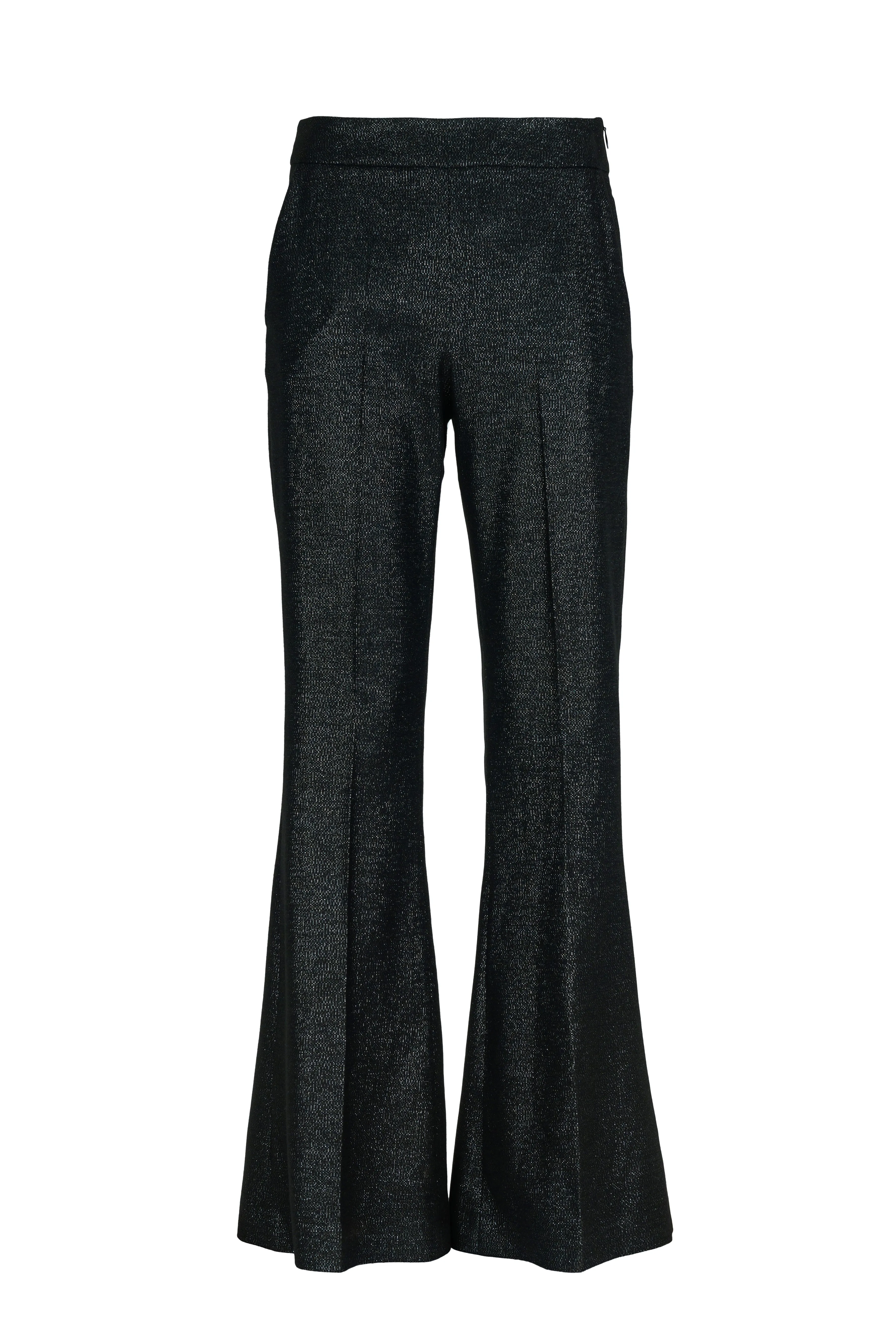 Glossy Black Bell Pants