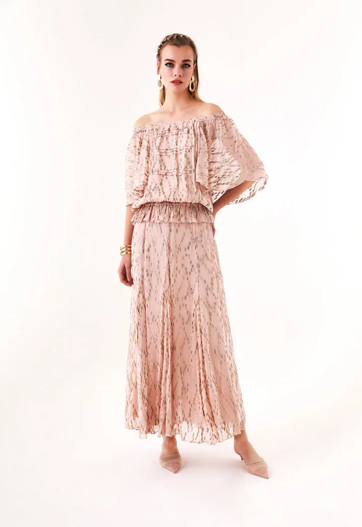 Gold Lurex Oval Pattern Skirt