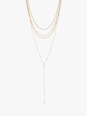 Gold Plated 4 Layer Chain Necklace