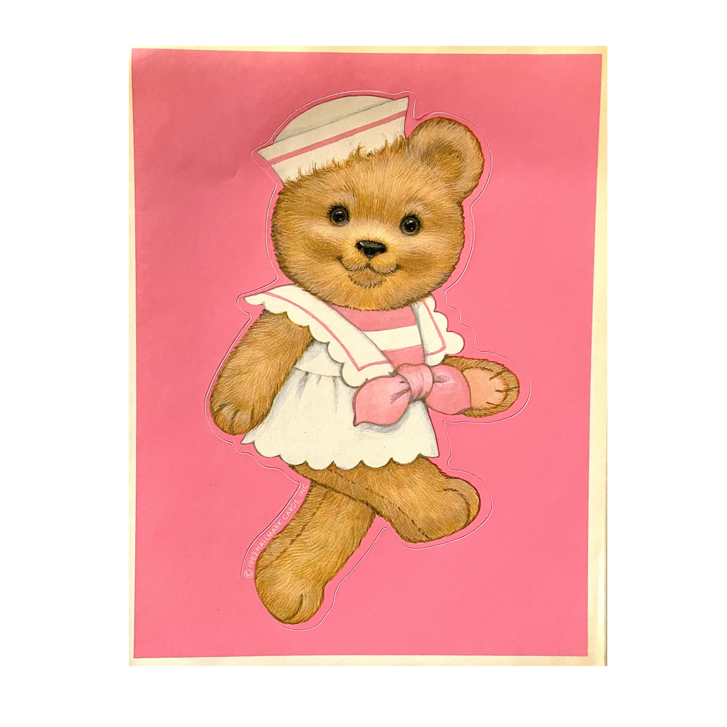 HALLMARK: Sailor Bear - Pink XL Sticker