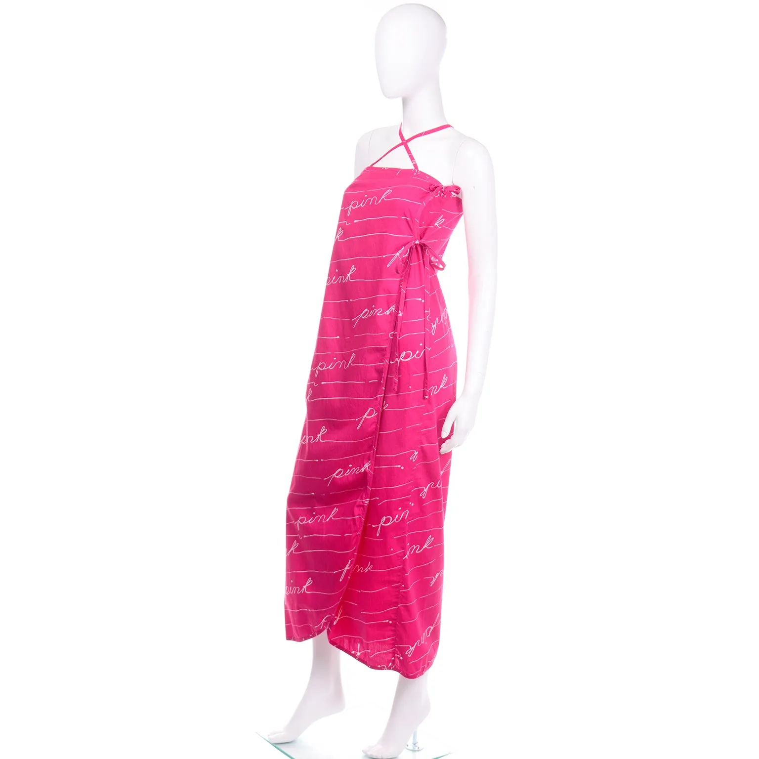 Hot Pink Bill Tice Vintage Summer Dress With Crossover Straps