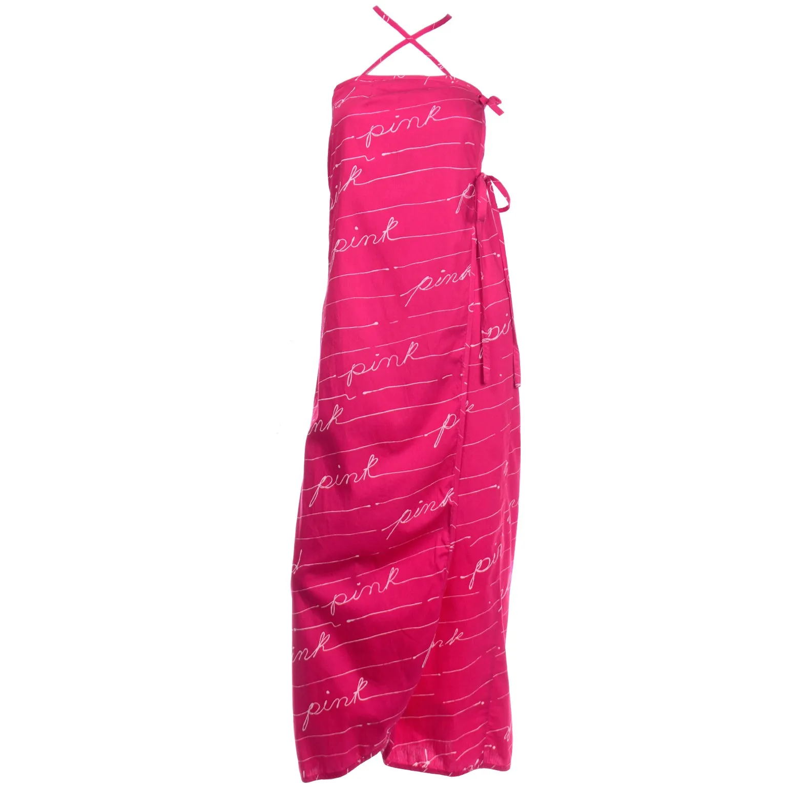 Hot Pink Bill Tice Vintage Summer Dress With Crossover Straps