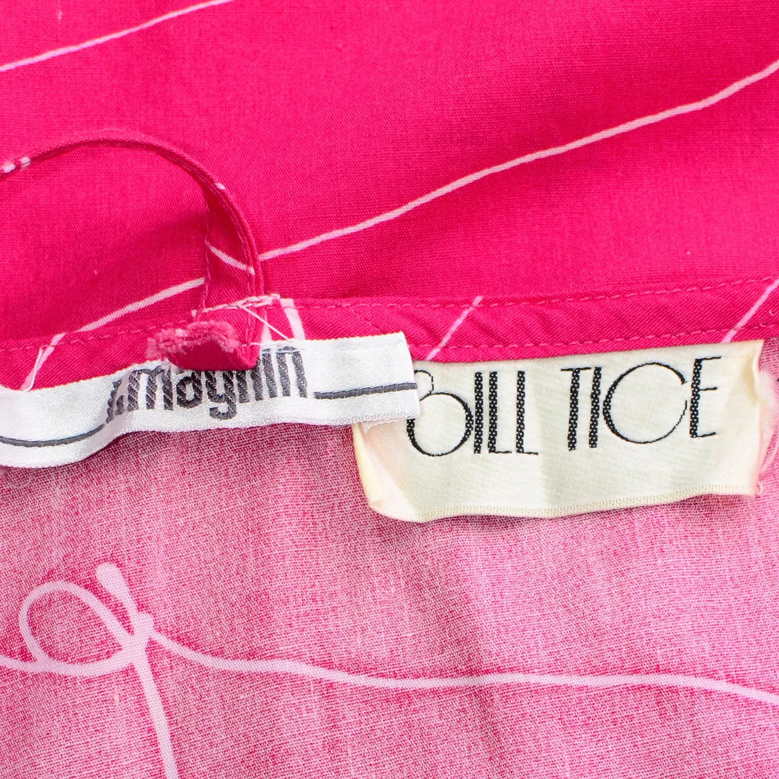 Hot Pink Bill Tice Vintage Summer Dress With Crossover Straps
