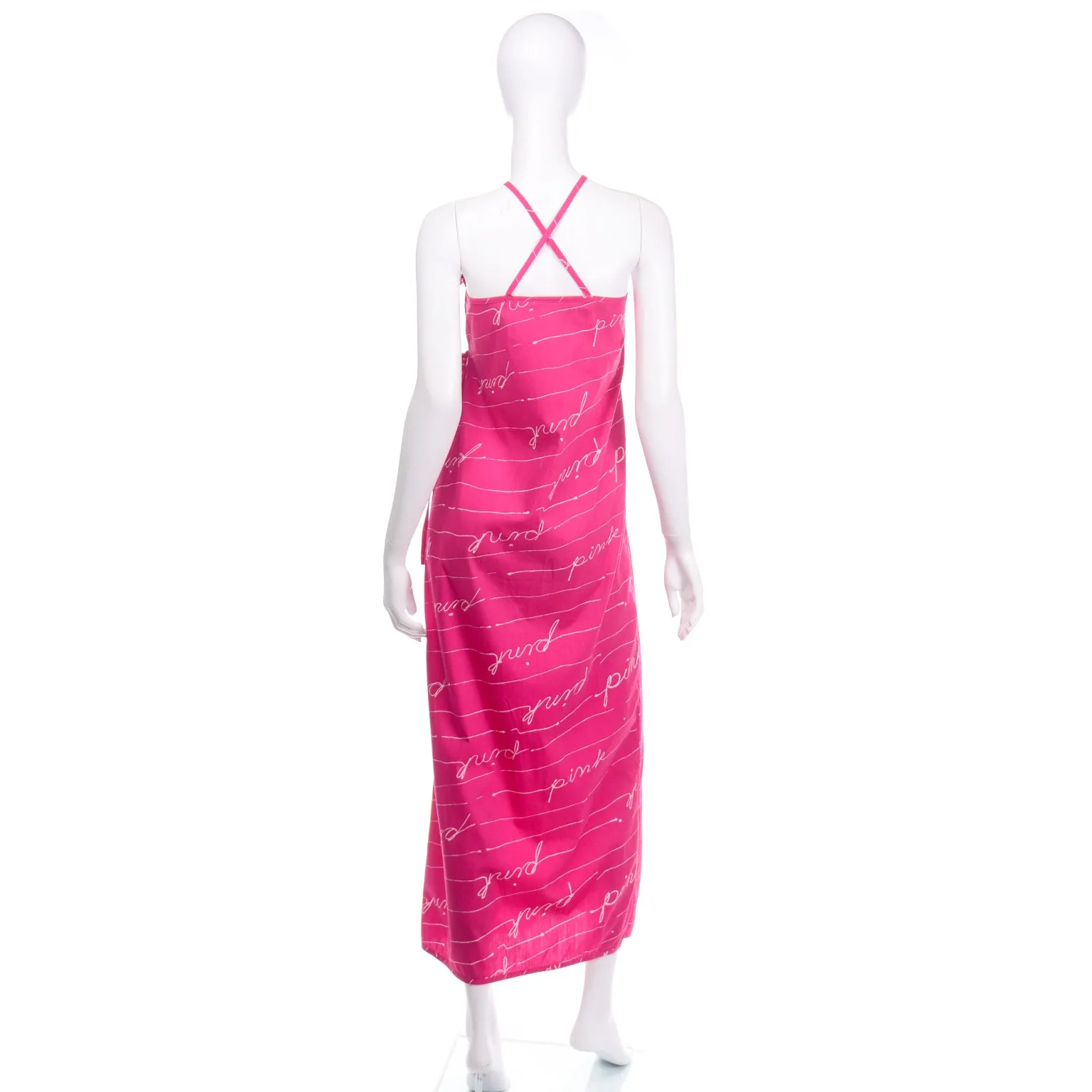 Hot Pink Bill Tice Vintage Summer Dress With Crossover Straps