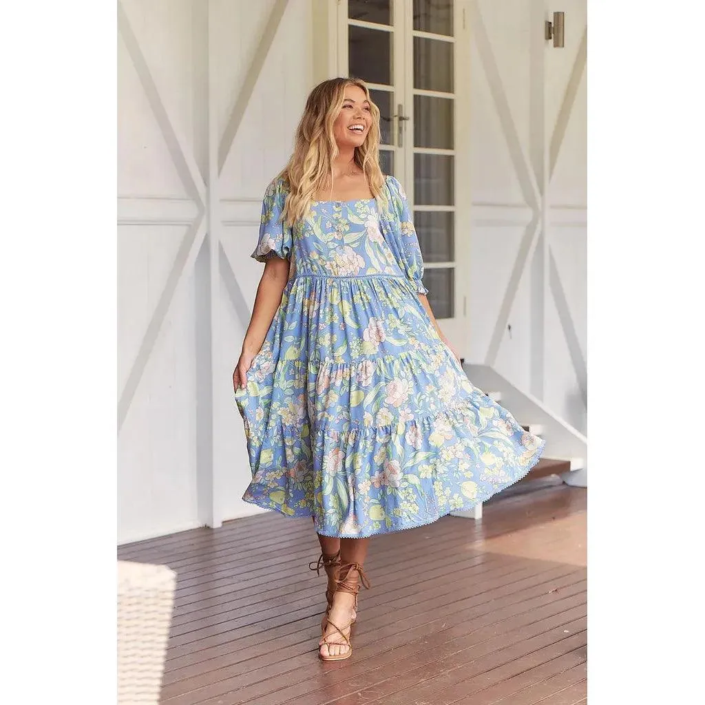 JAASE Blue Dusk Print Rosella Midi Dress